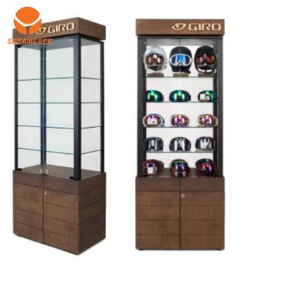 Motorcycle Display Stands with shelves and glass door/Motorcycle Helmet Display Stands