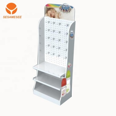 Custom White Multi-Layer Metal Baby Product Clothes Hook Display Stand Jewelry shelf display stand For Shop