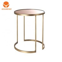 small round/square metal legs glass top table